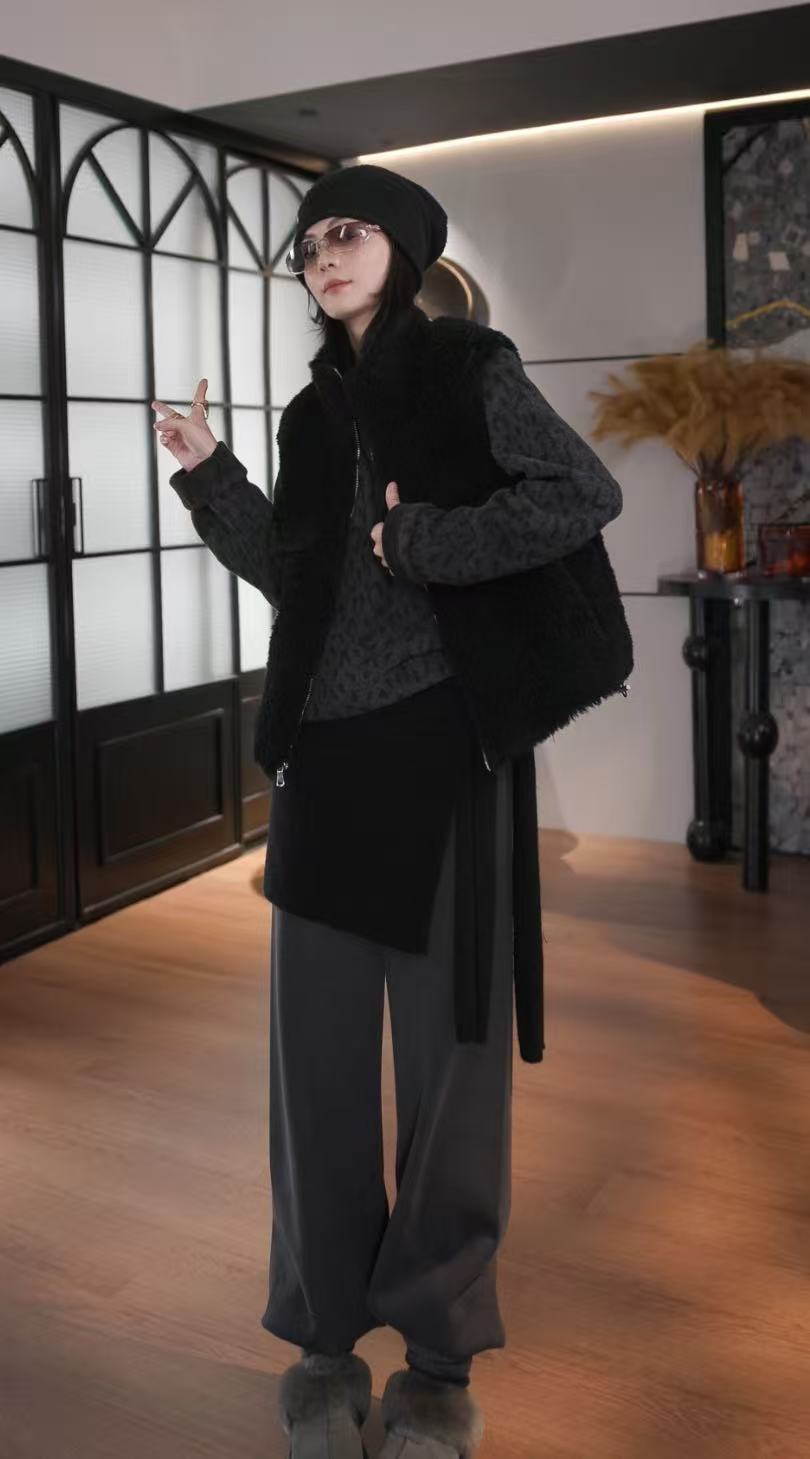 BANINGNA-2025欧货冬季小众设计款高极百搭100羊毛马甲13200