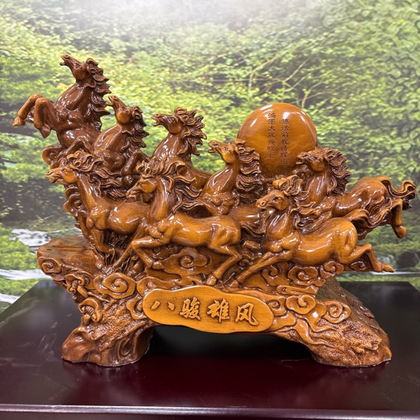 八骏雄风 八骏马 前台客厅办公桌摆件