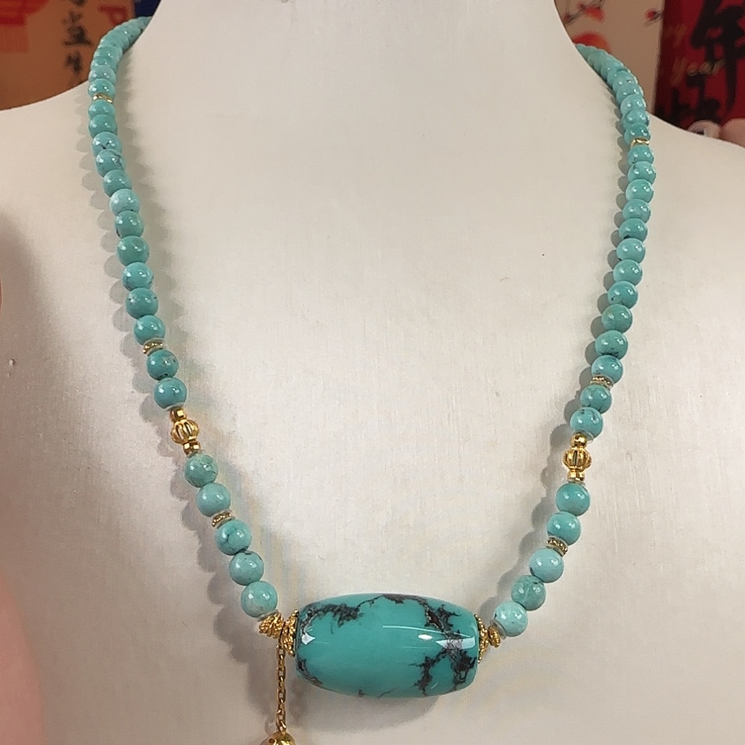 绿松石18K金镶嵌珠宝奇石