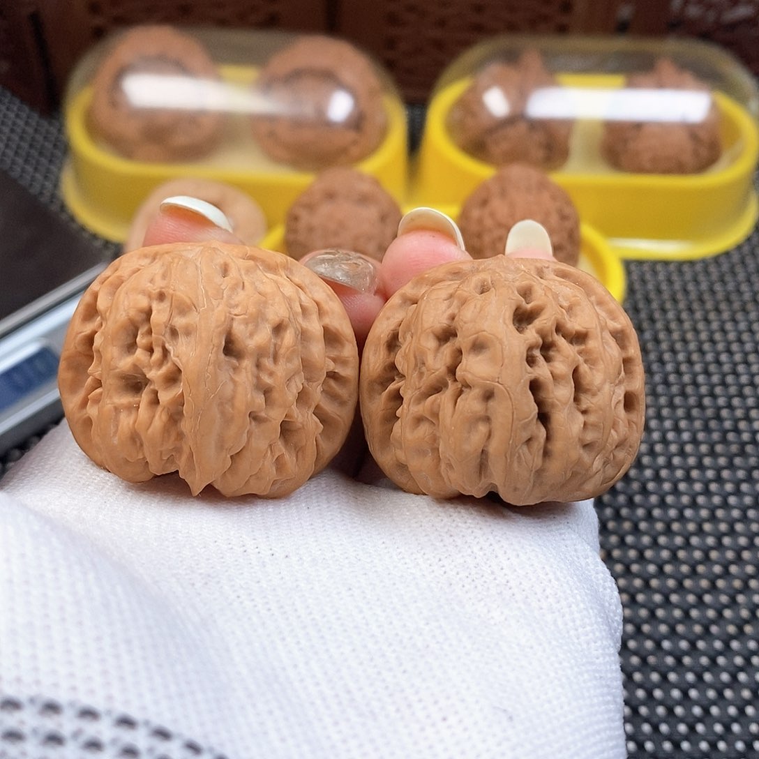 文玩核桃吊坠平古九龙