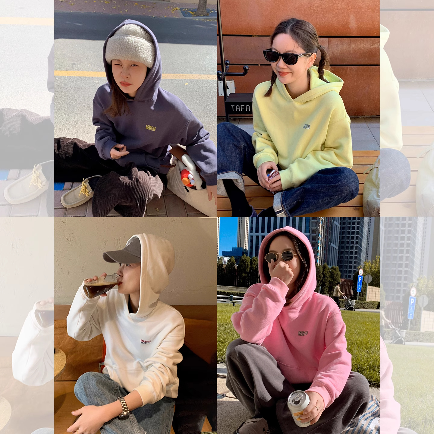 莉贝琳sisy店主自留~彩豆卫衣 400g全棉连帽上衣S25309HD08