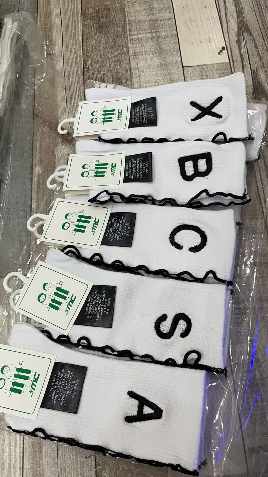 袜姐严选高腰刺绣潮袜5双装