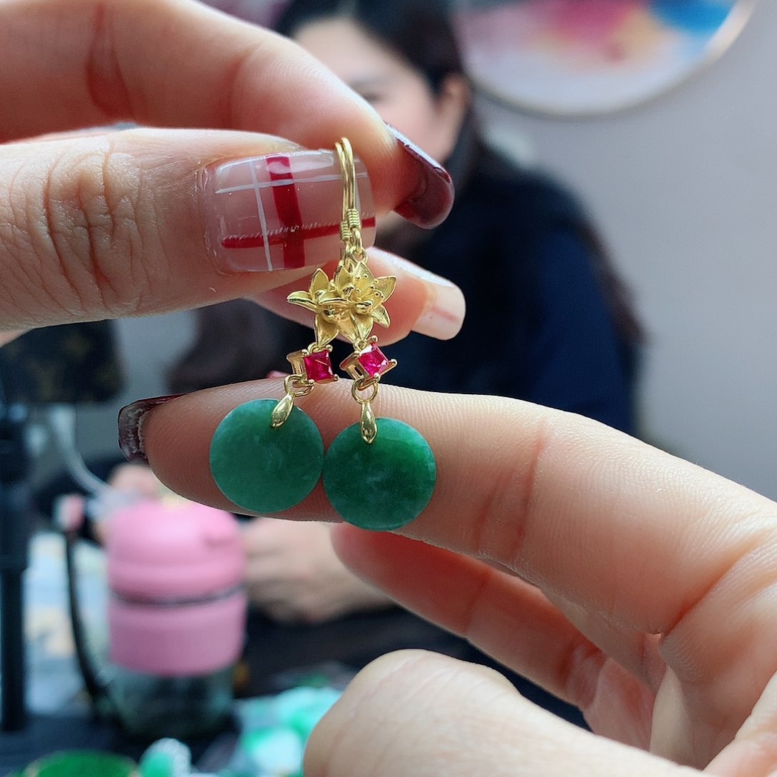 【闪购商品】翡翠耳饰银S925镶嵌，