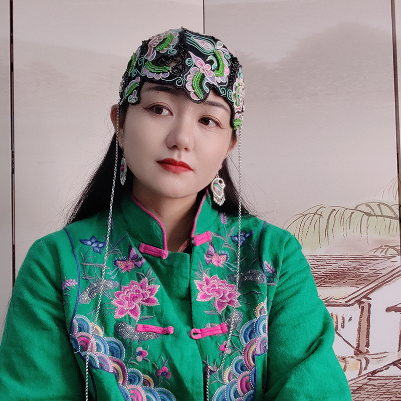 复古手工刺绣民族风浣溪沙帽子14