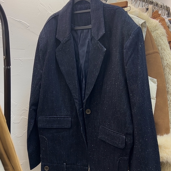 今天新款 深蓝色牛仔外套