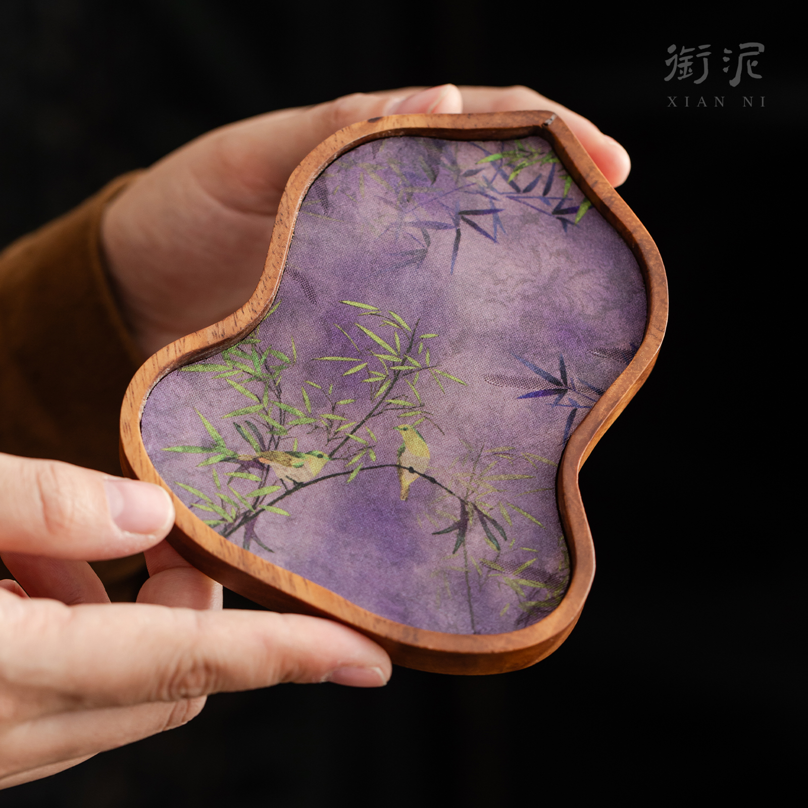 葫芦织锦茶盘壶承