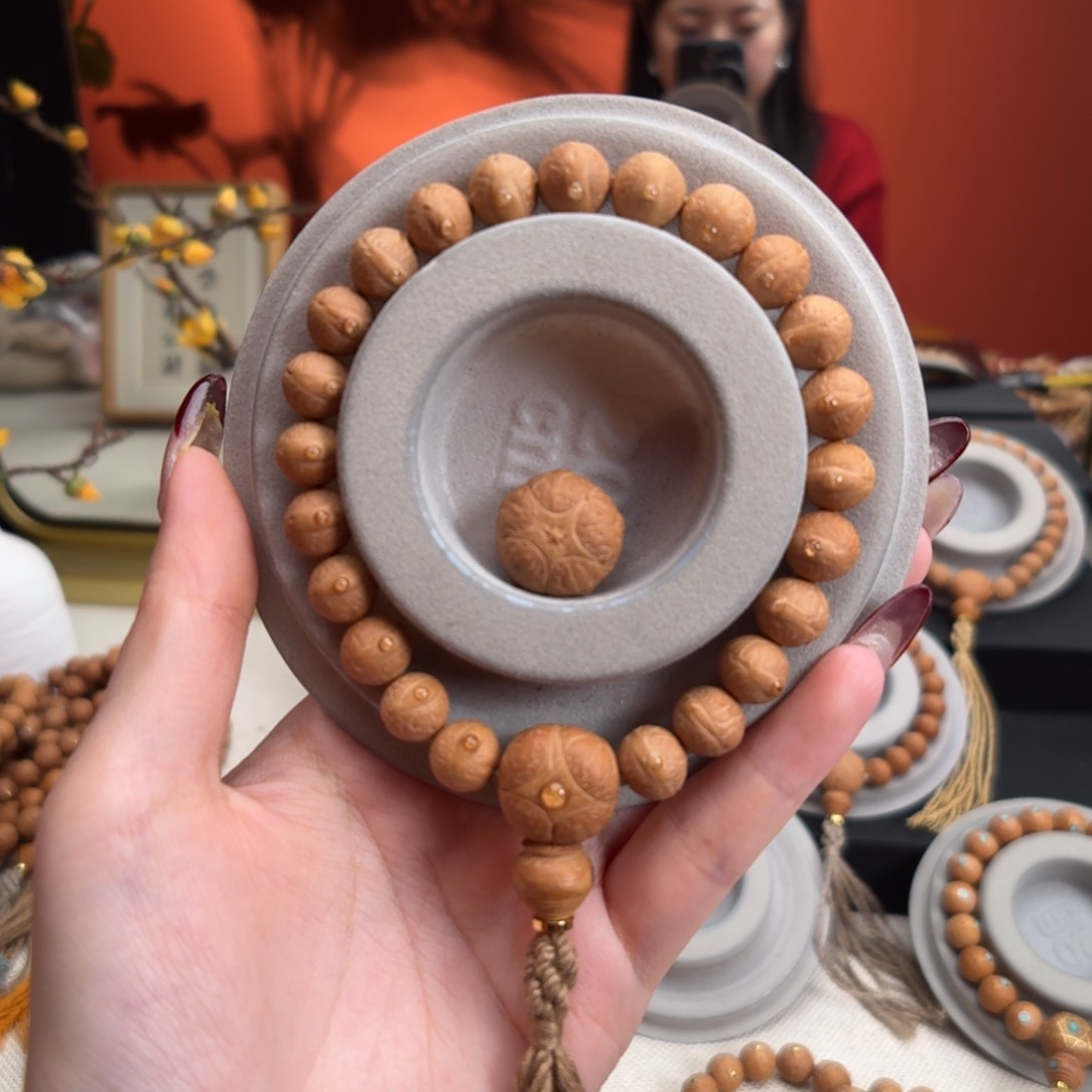 凤眼菩提手串闪*果10mm铁籽单圈素串货头新籽➕五星上将