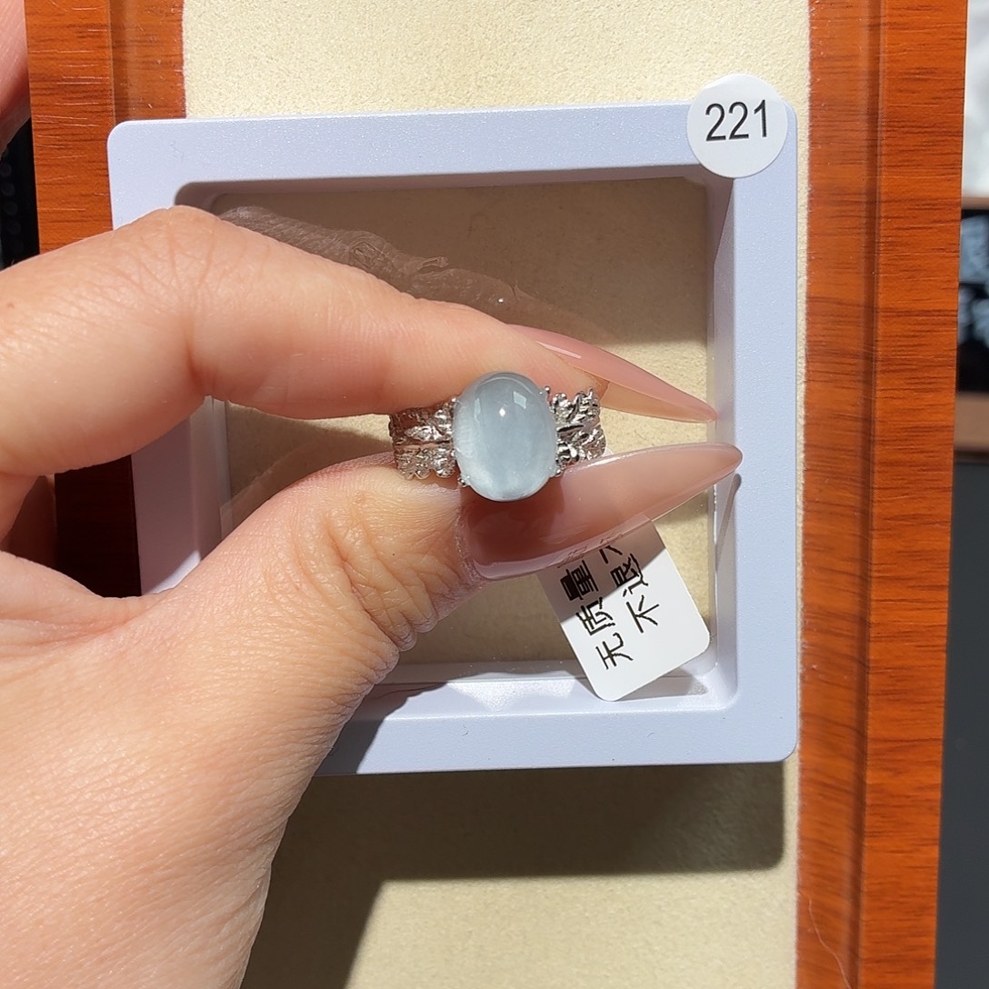 b***悦戒指银S925镶嵌水晶