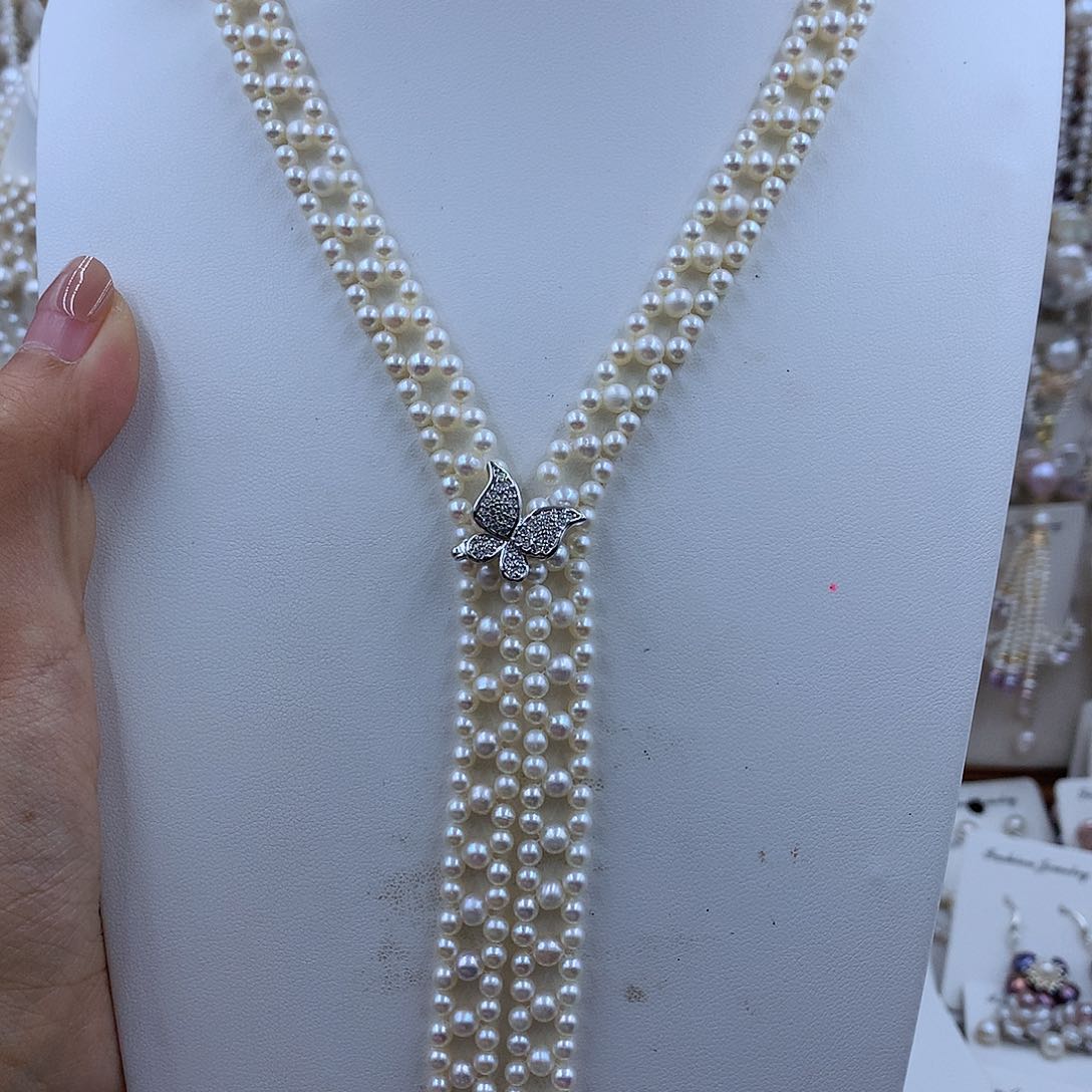 项链银S925镶嵌淡水珍珠高*妤
