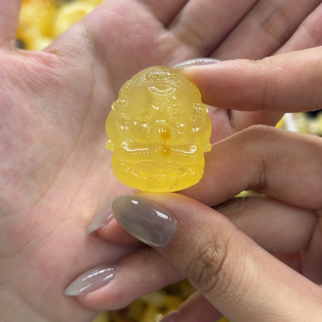 琥珀颈饰未镶嵌天然琥珀象神