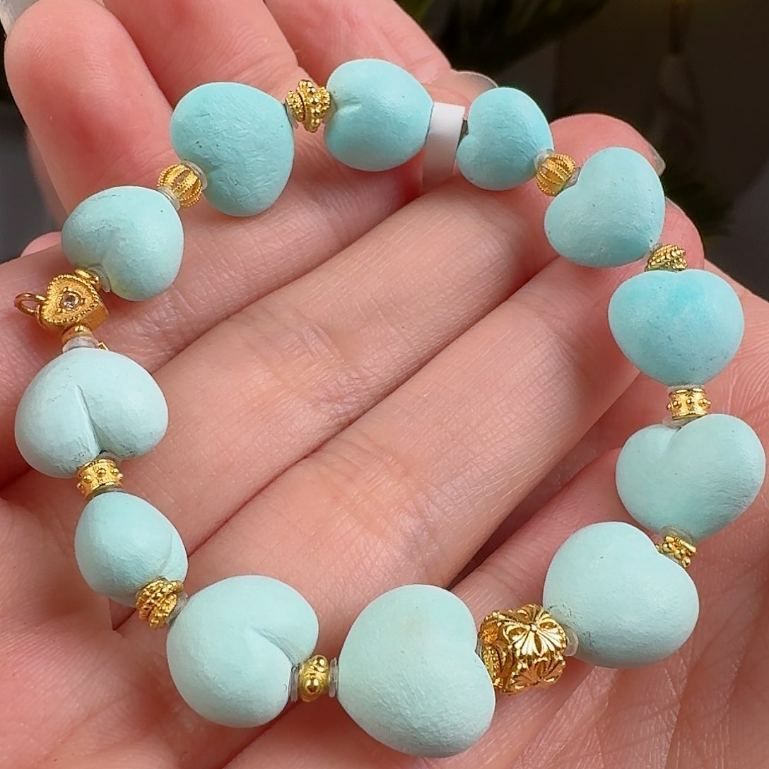 绿松石珠宝奇石18K金镶嵌