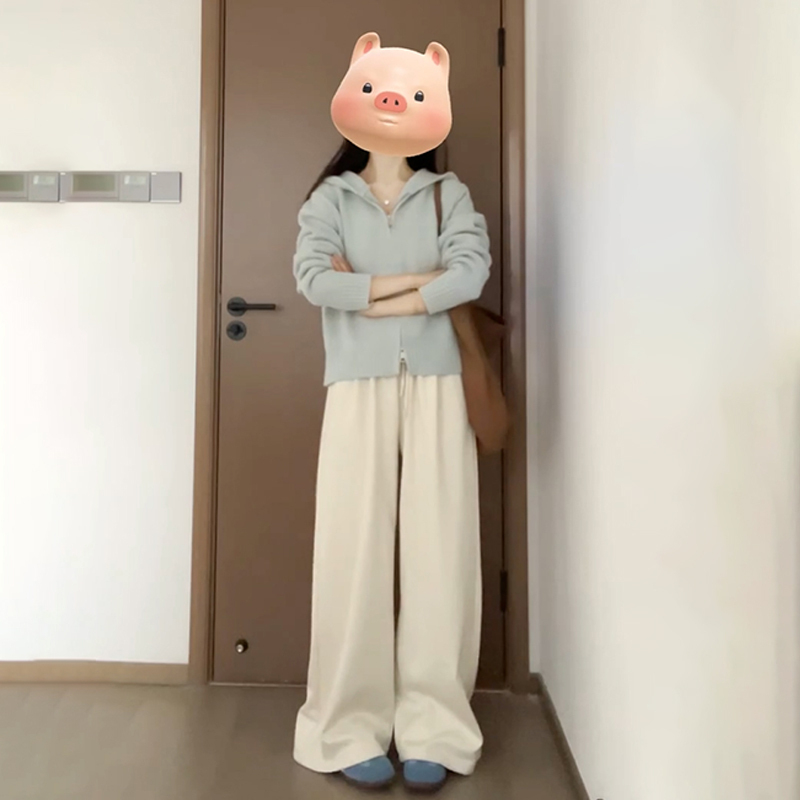 【现货+运补】奶fufu黄色连帽毛衣秋冬季慵懒内搭针织开衫8914