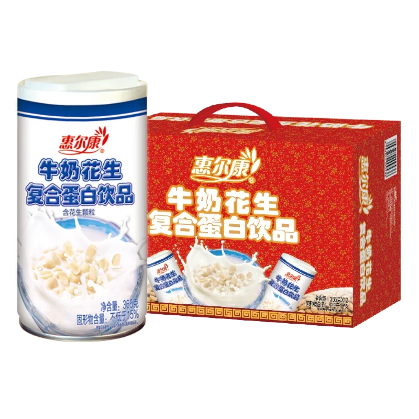 惠尔康牛奶花生复合蛋白饮品4380g(365g*12罐)