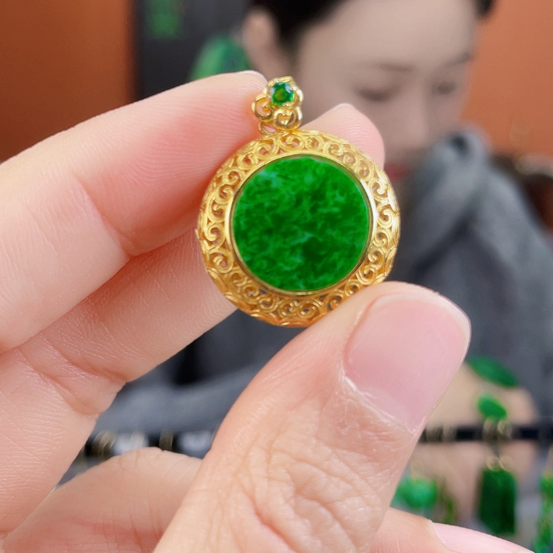 翡翠银S925镶嵌耳饰