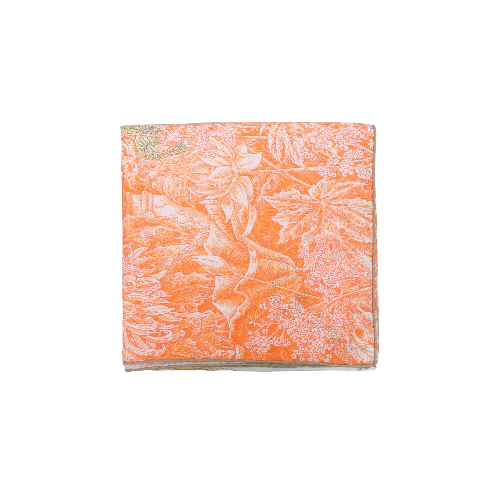 未使用 Hermes/爱马仕 小花6欢  巴勒莫植物园披肩 140*140cm