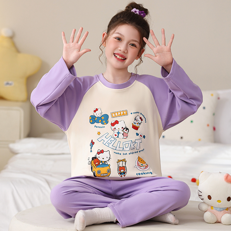 女童睡衣秋冬季2025新款儿童女孩德绒保暖套装女童秋季长袖家居服