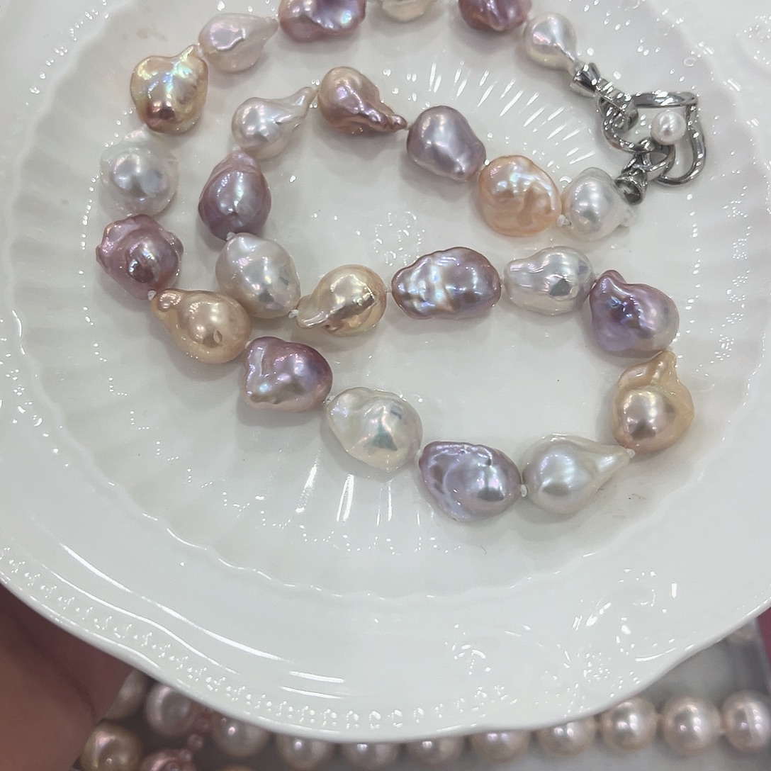 花岗石纯铜锡合金纯铜珍珠项链