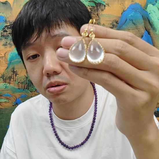 未镶嵌耳饰水晶水晶耳环视屏100