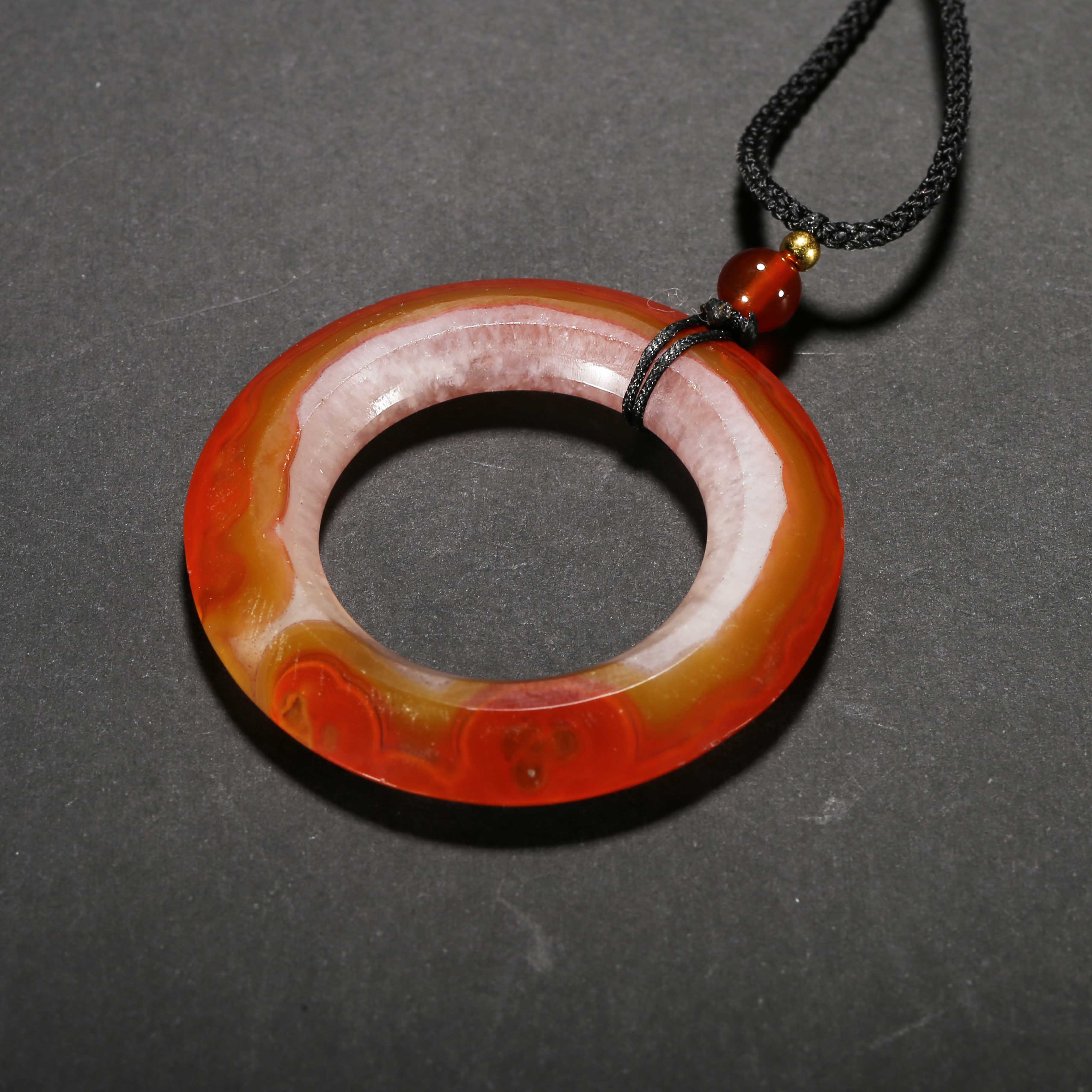 明代/战国红玛瑙三才环/JYK25041646/收藏/【济文阁】