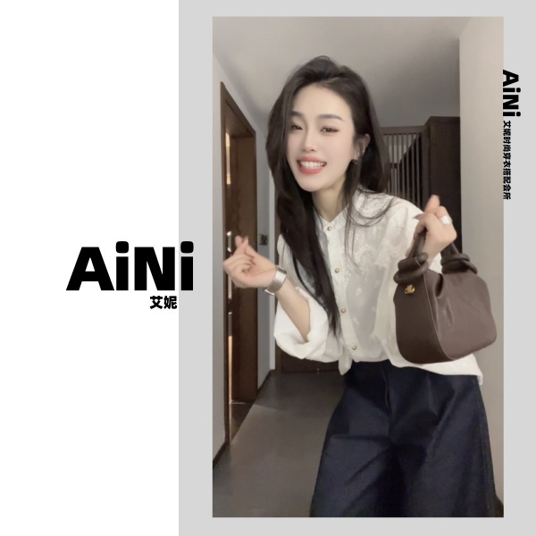 《妮推荐》艾妮刺绣气质衬衣6892（自留款）