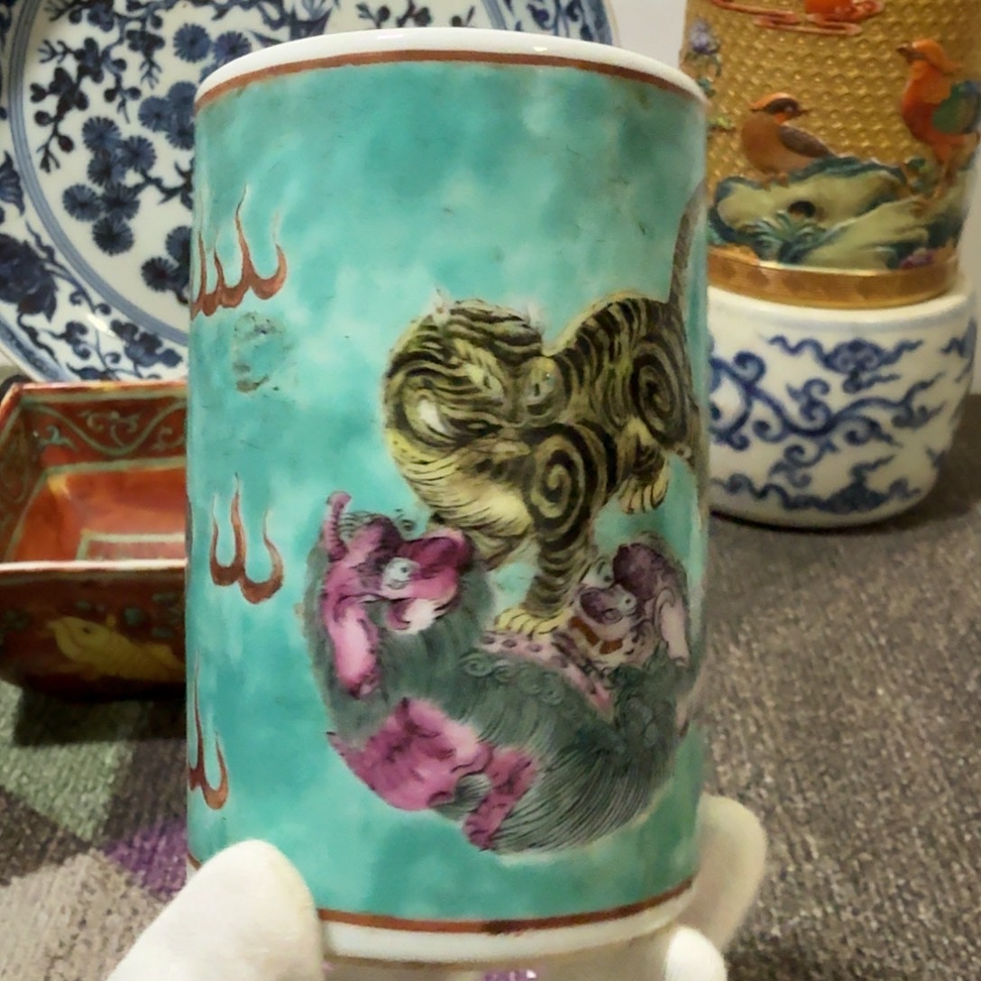 太***好陶笔筒一件完整完整