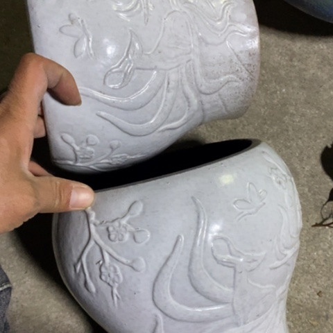 【闪购商品】紫砂花盆高19口16一对