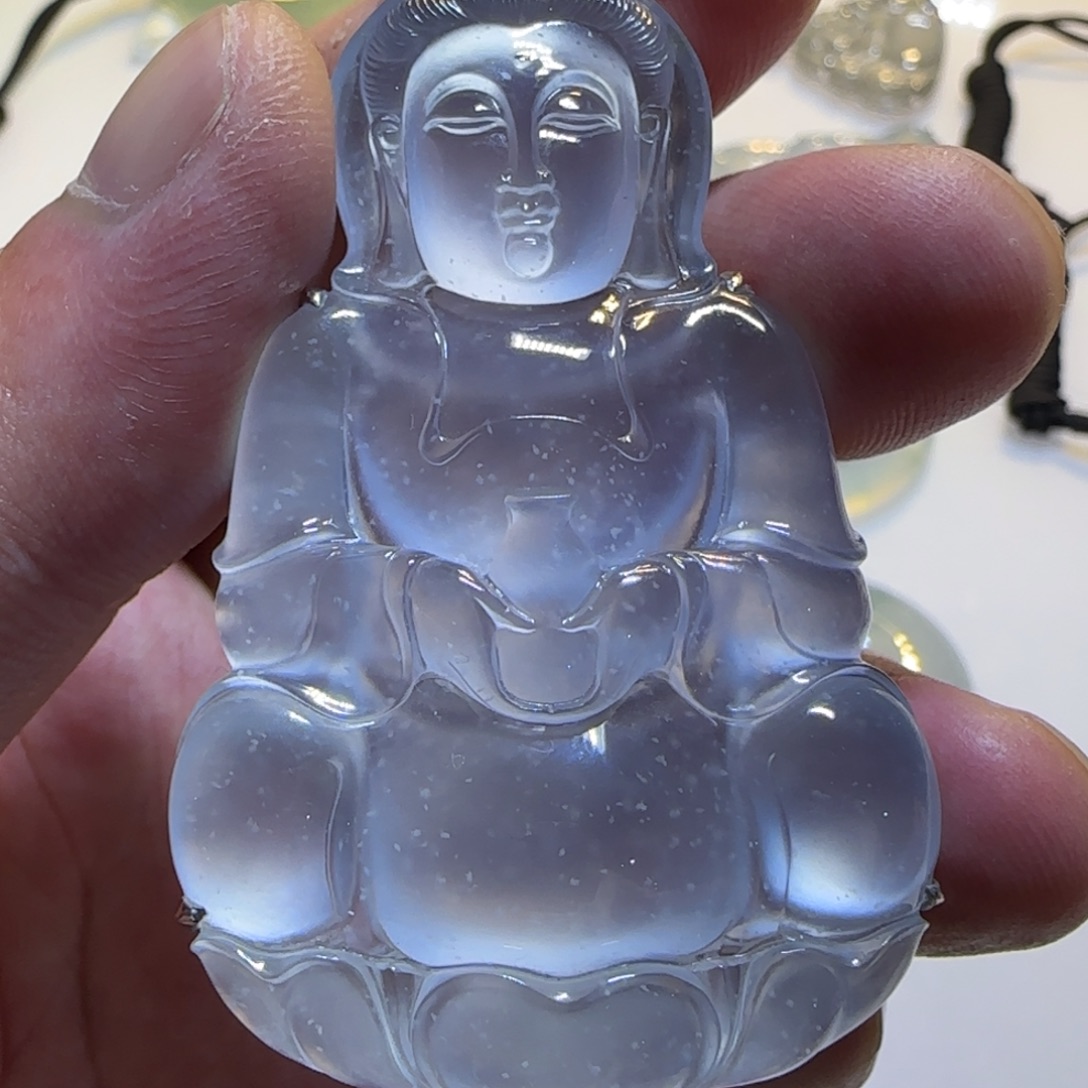 定制翡翠未镶嵌翡翠蓝钢观音