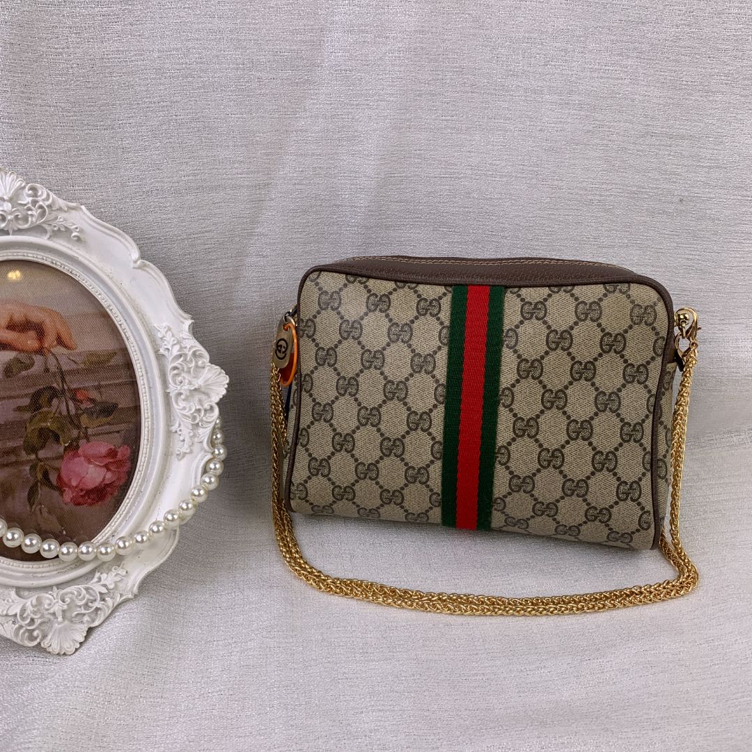 95新 GUCCI/古驰 老花相机包/EE11612210/2210