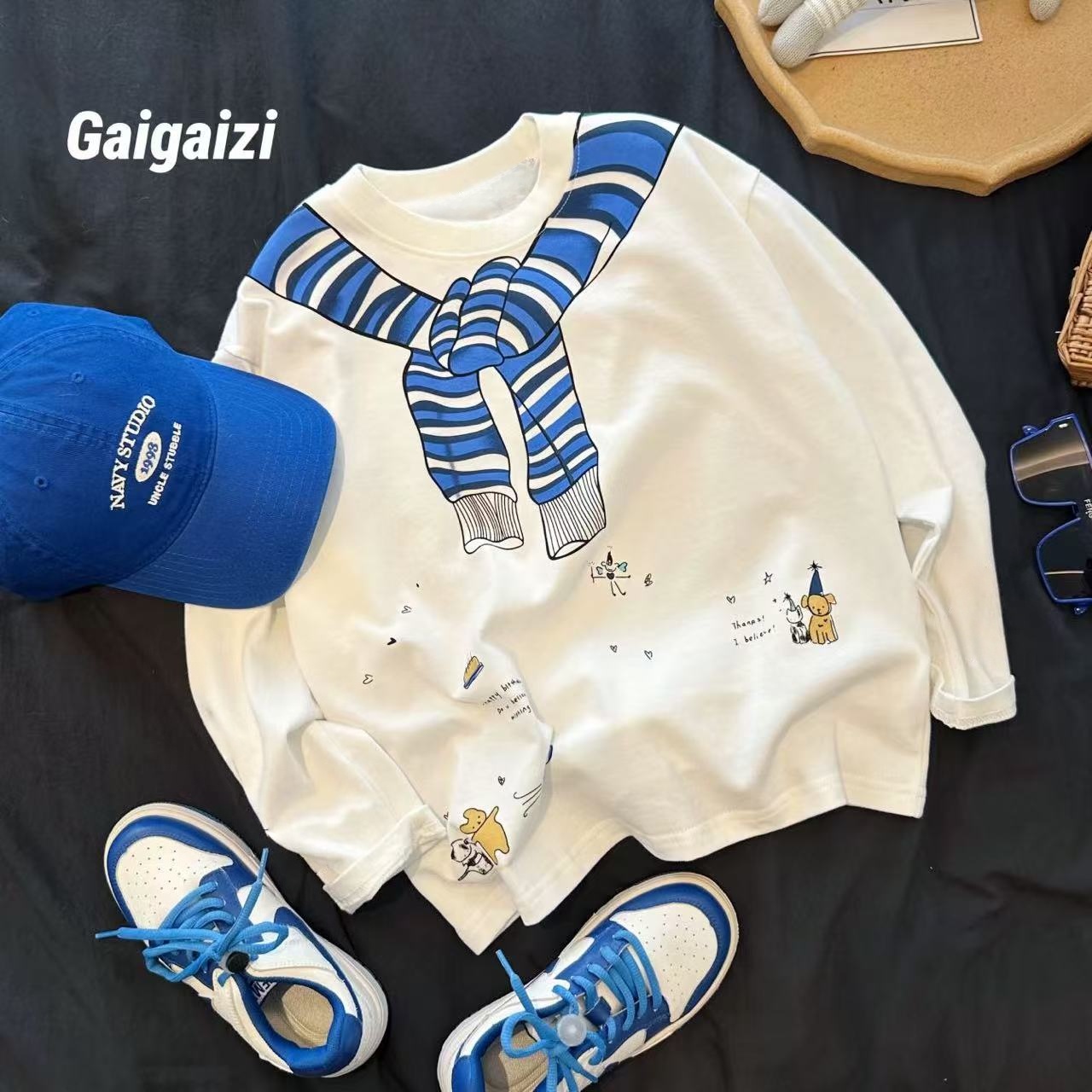 初秋儿童男童秋季服装长袖T恤中小童春秋圆领卡通休闲上衣宝宝