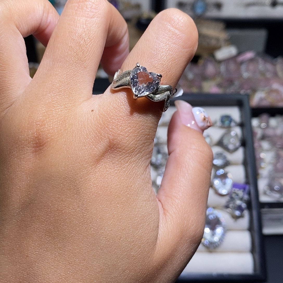 水晶银S925镶嵌戒指