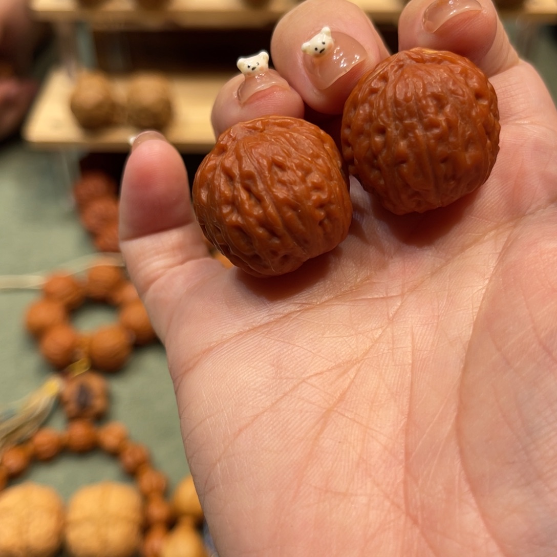 文玩核桃把件橘皮小门墩