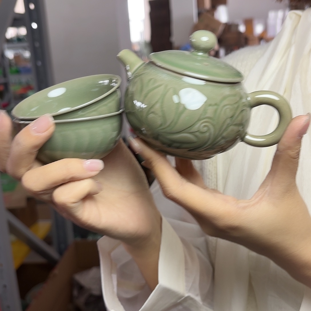 龙泉云间青瓷小米茶器