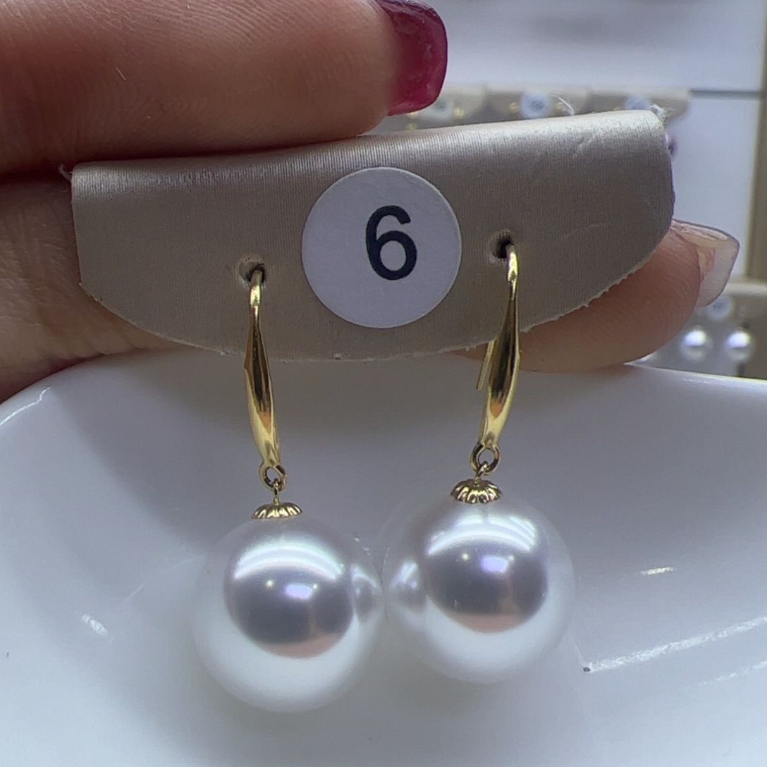 淡水珍珠耳饰18K金镶嵌