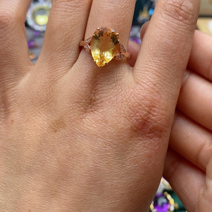 水晶戒指银S925镶嵌天然水晶戒指