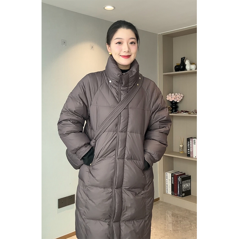 可拆卸帽子设计感90白鸭绒羽绒服女冬季韩系宽松显瘦加厚保暖外套