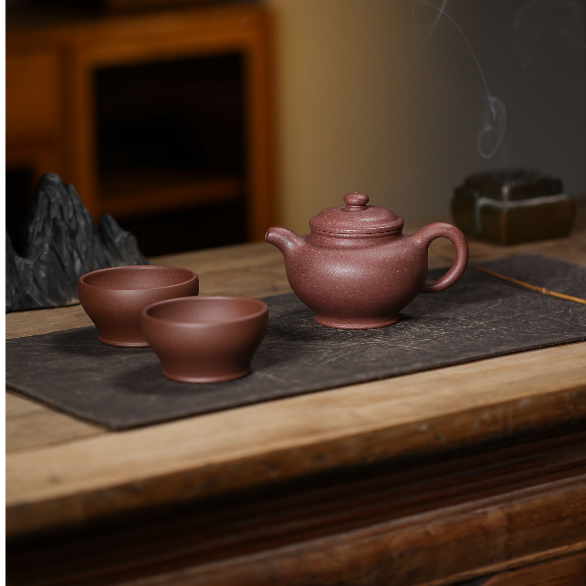 套组 XL 粗砂底槽青 掇只 容量260cc 宜兴原矿手工壶