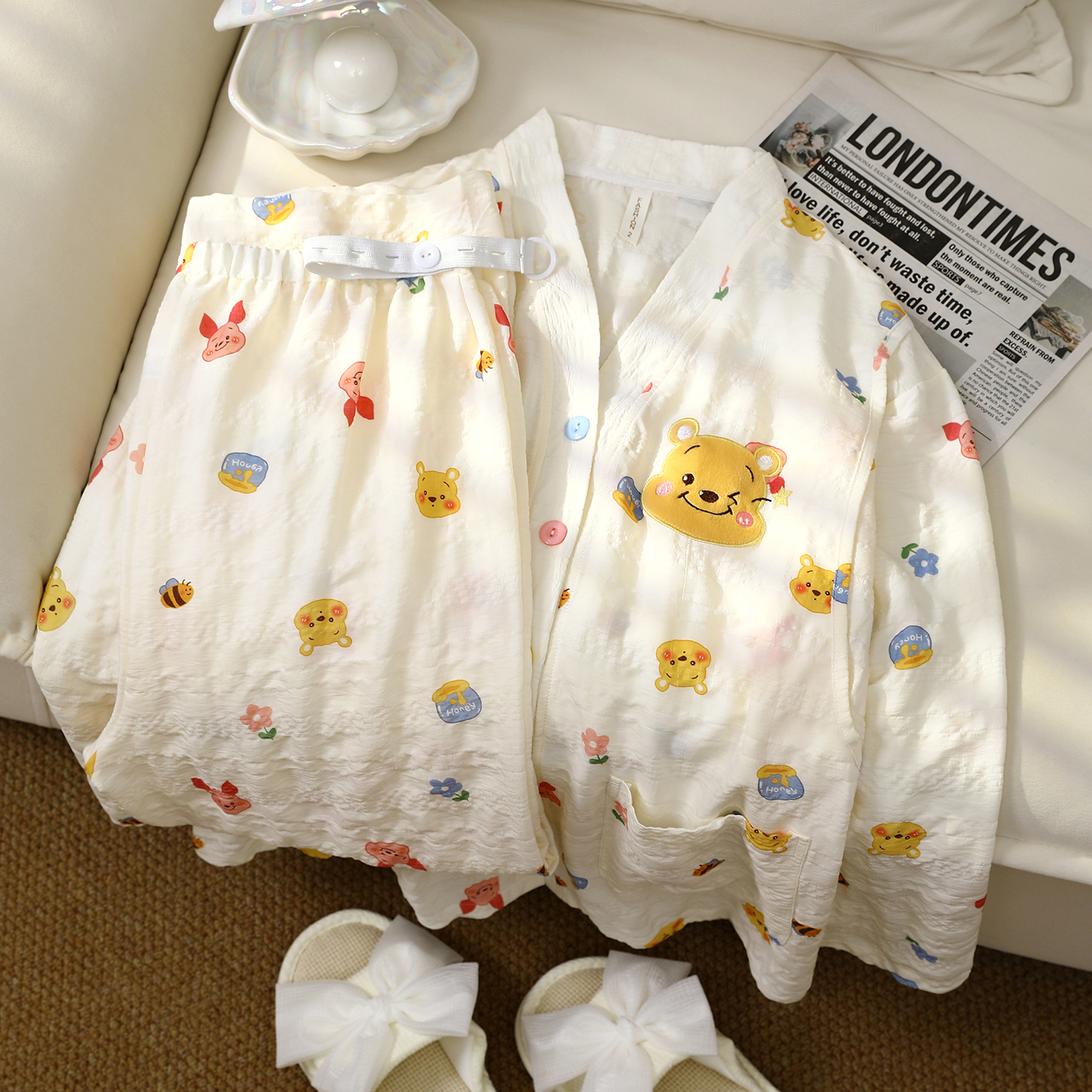 【泡泡棉皱布-春夏薄款】月子服产后孕妇哺乳睡衣产妇家居服哺乳衣