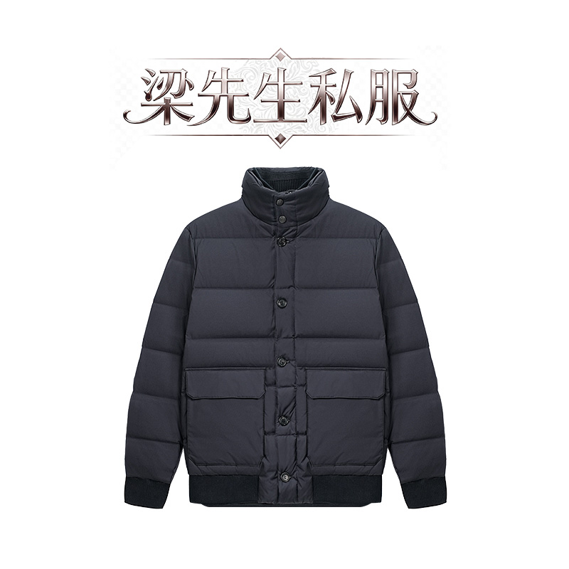 杰N亚羽绒服秋冬季立领冬季商务风立领百搭男装潮流纽扣宽松保暖
