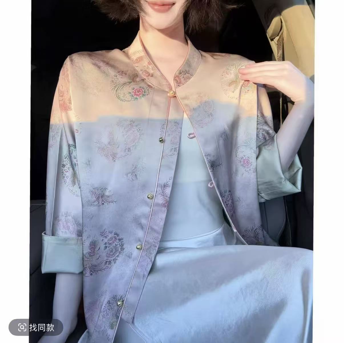 新中式时尚提花女装国风气质双面穿女装外套