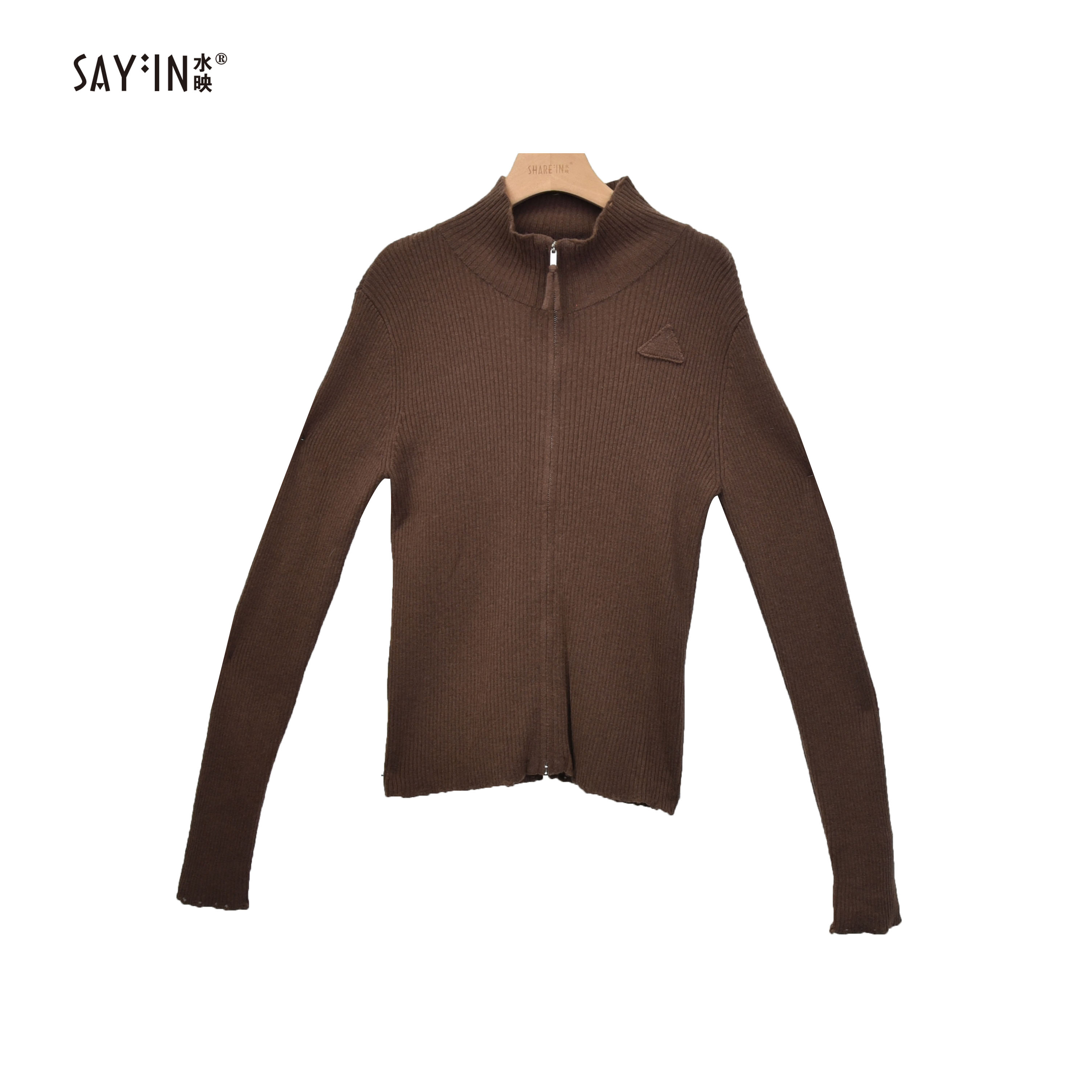 sayin/水映【毛衣】【no退no换】拉链羊毛毛衣针织衫 S9595