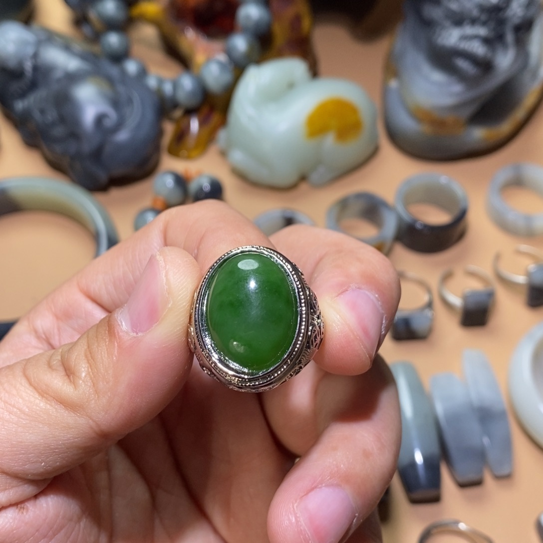 和田玉戒指合金戒指