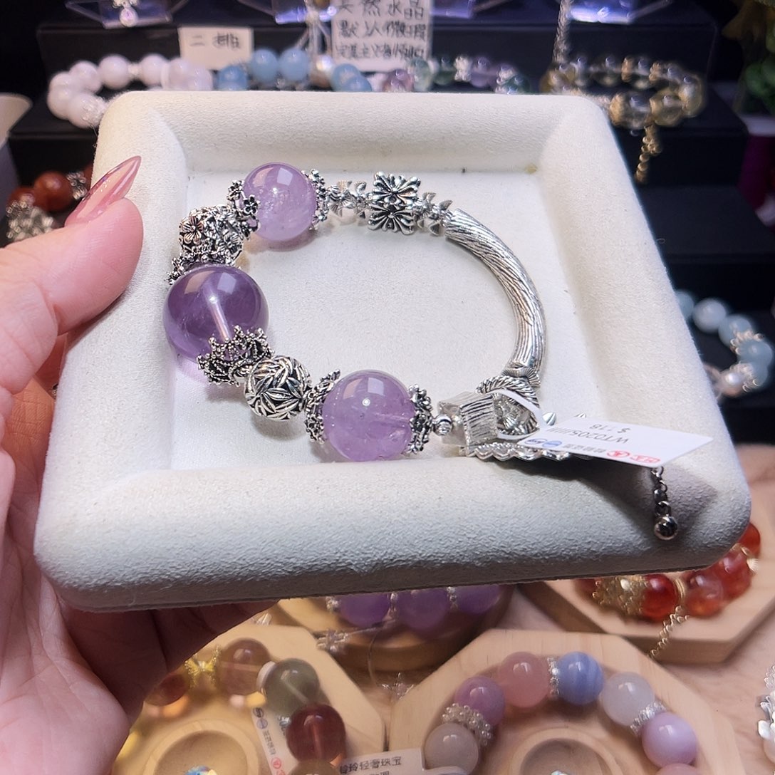 水晶手链合金紫水晶