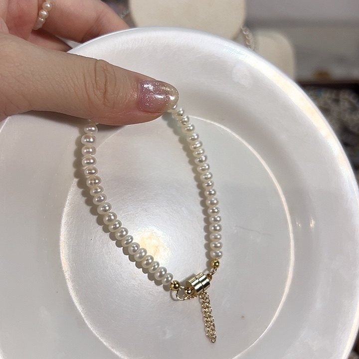 银S925镶嵌淡水珍珠设计款天然淡水珍珠