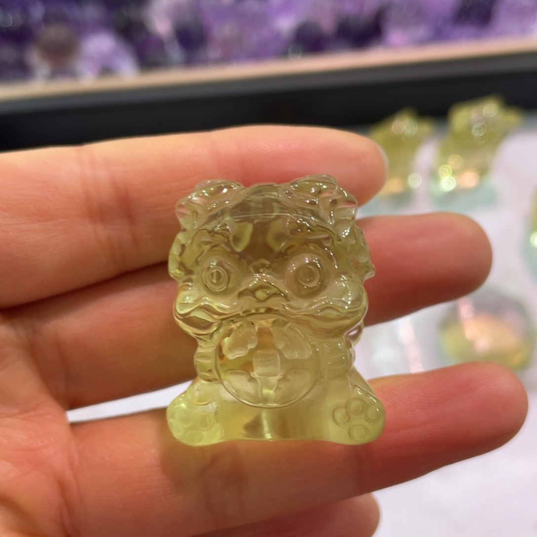 黄晶吊坠未镶嵌吞金兽