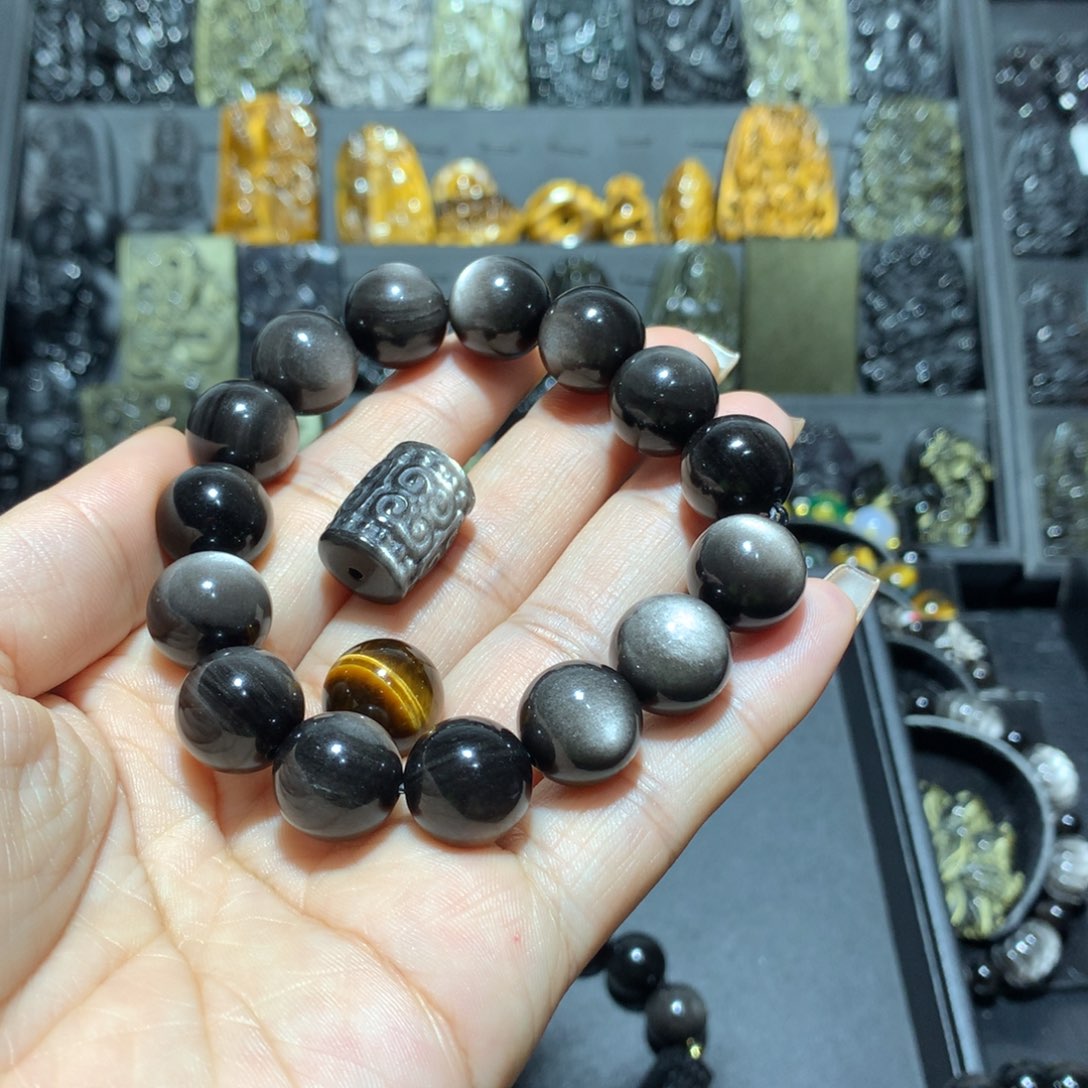 黑曜岩手串未镶嵌n****.
