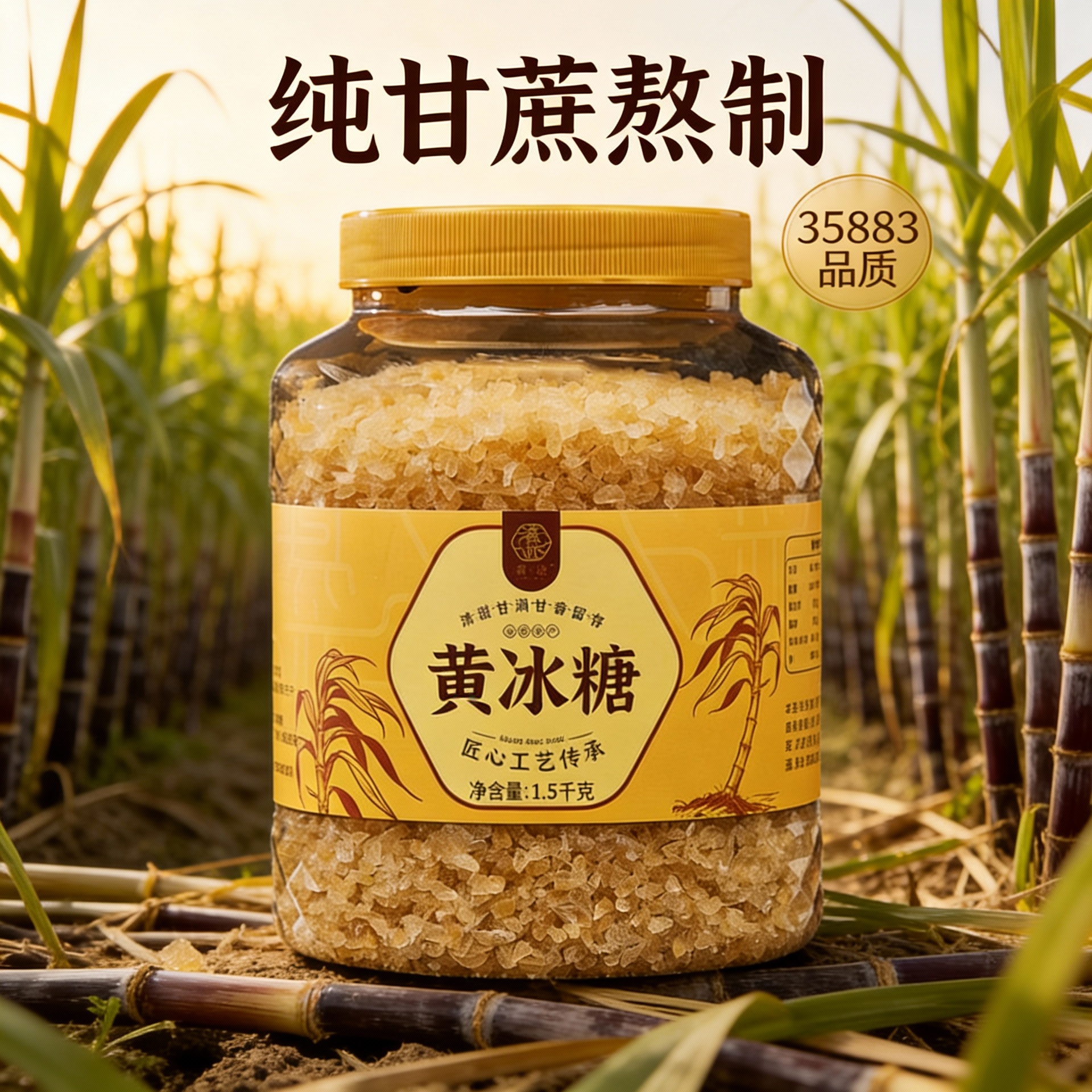 [利民专属]黄冰糖正品天然纯正甘蔗小粒碎正宗老黄多晶云南老冰糖