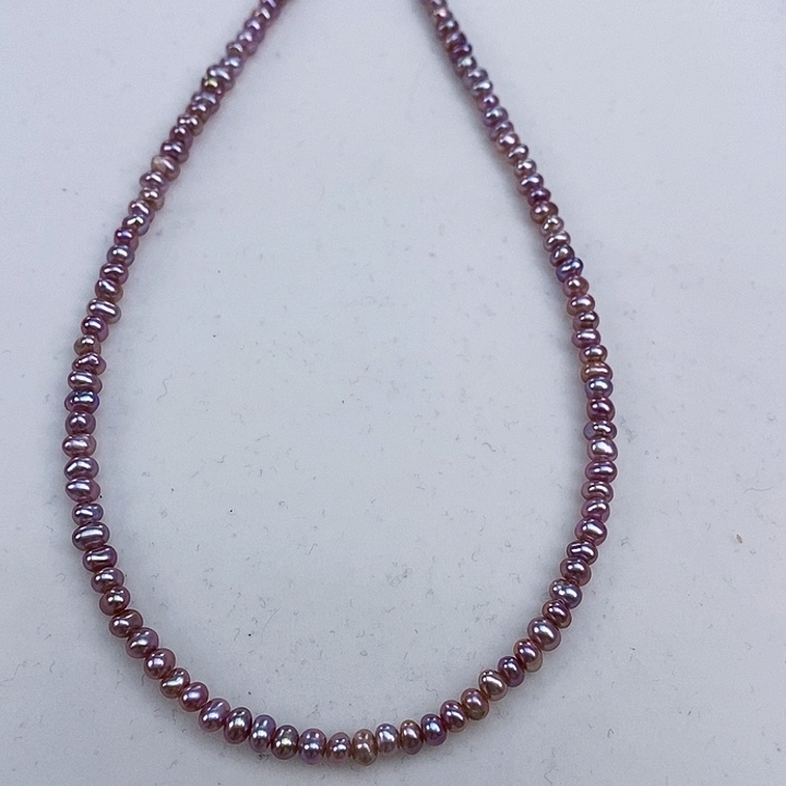 淡水珍珠合金颈饰4-5碎银款紫珠