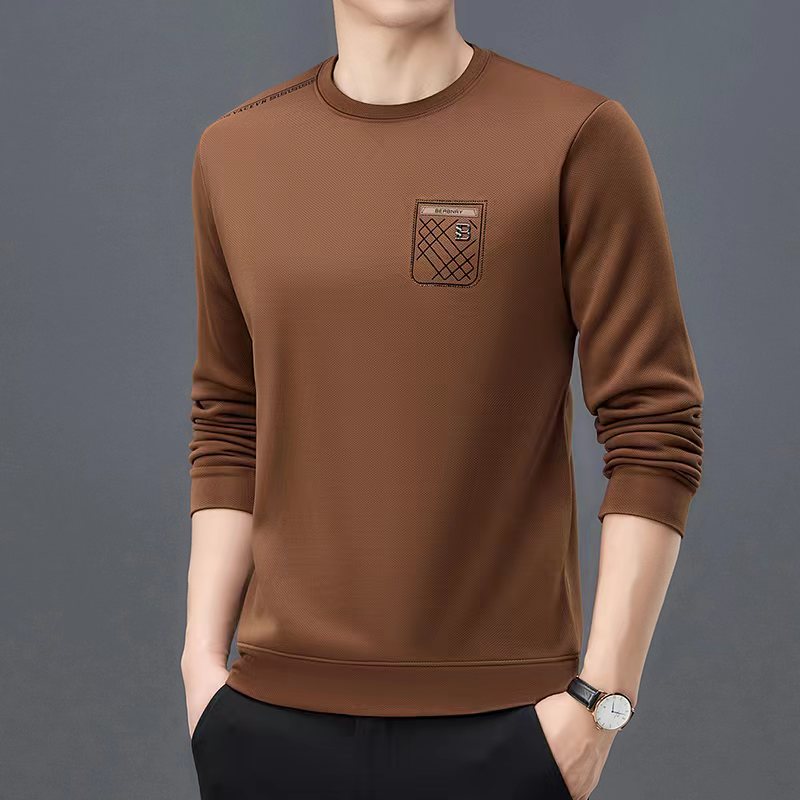 英皇烟斗/3999春季款卫衣男长袖T恤圆领加厚款百搭套头男士打底衫