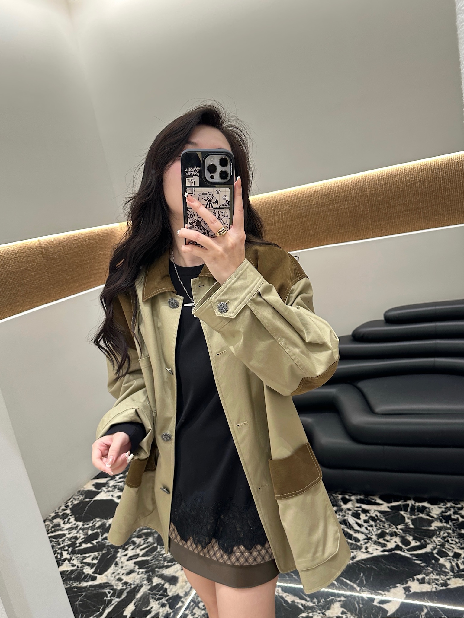 ICE DUST 设计师品牌 小众新款 拼色自然褶皱风格夹克