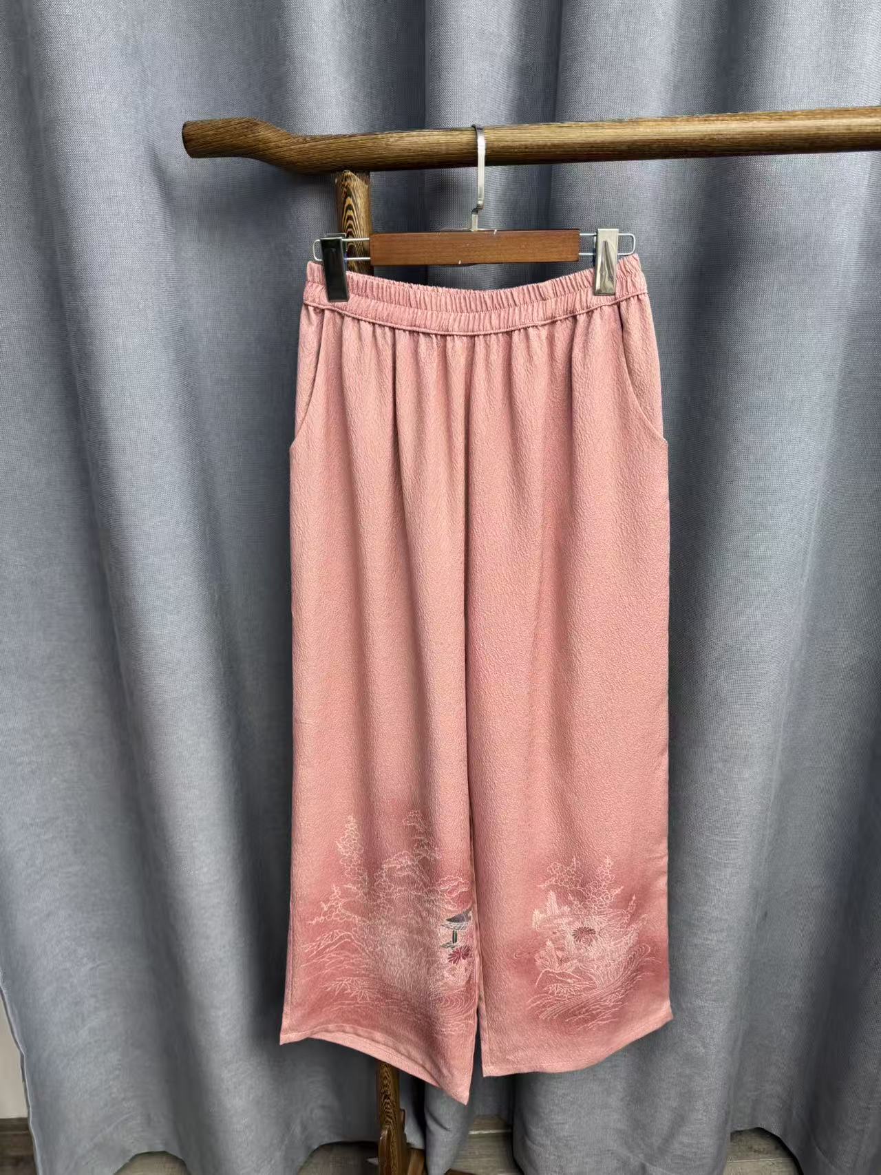 2025秋季新款时尚百搭桑蚕丝裤子女T769